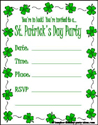 Printable St Patrick's Day Invitation